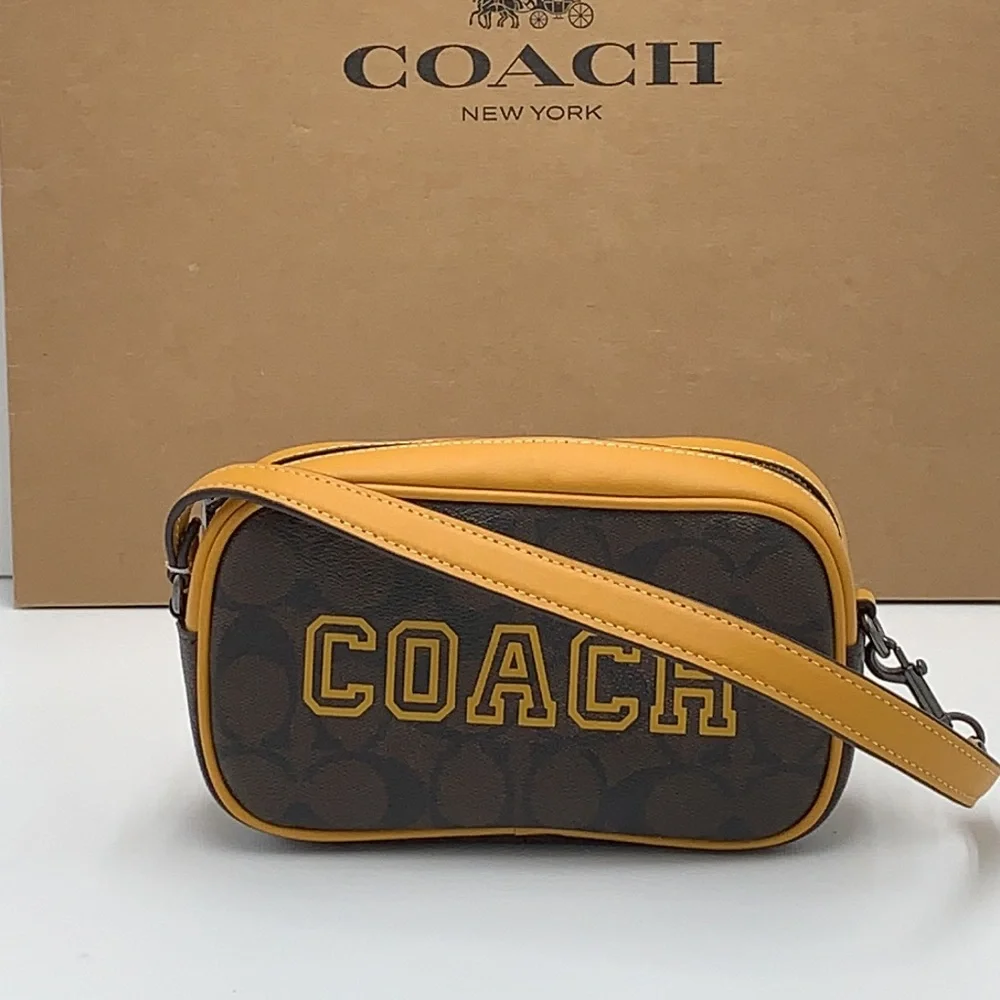 COACH Jamie Wristlet In Signature Canvas With Varsity Motif - Picture 7 of 16